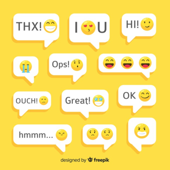 Messages with emojis reactions Free Vector