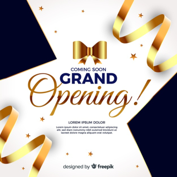 Grand opening background in realistic style Free Vector