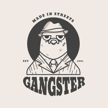 Retro style for gangster logo Free Vector
