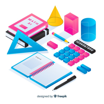 Isometric math concept background Free Vector