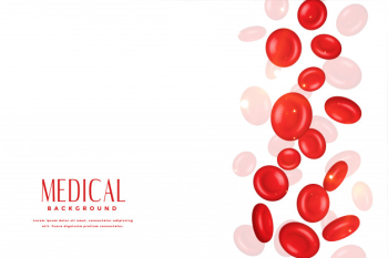 Red blood cell in 3d medical concept background Free Vector