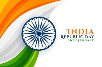 Indian republic day creative in tricolor Free Vector