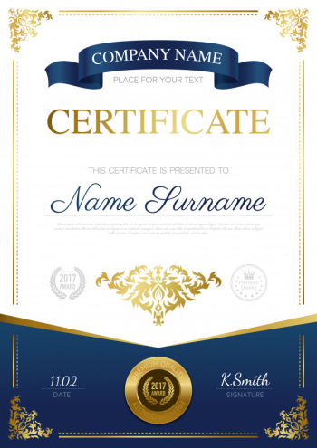 Stylish certificate design Free Vector