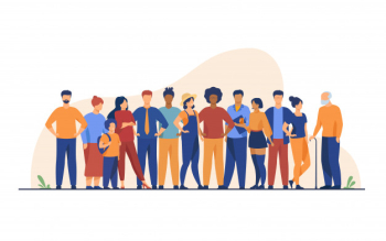 Diverse crowd of people of different ages and races Free Vector