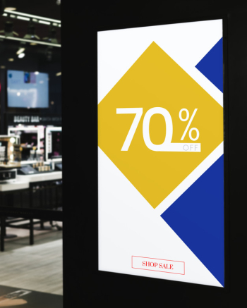 Sale up to 70% off poster mockup Free Psd