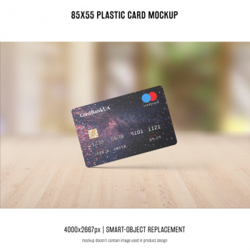 Plastic credit card mockup Free Psd