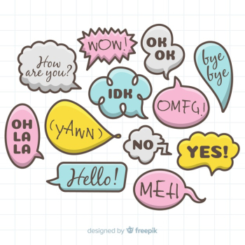 Hand drawn speech bubbles with shadow Free Vector