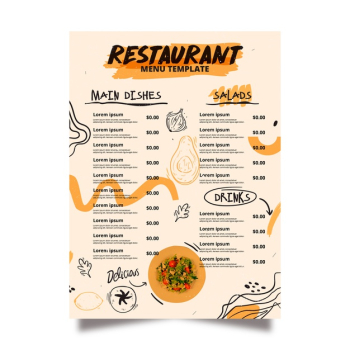Traditional restaurant menu template Free Vector