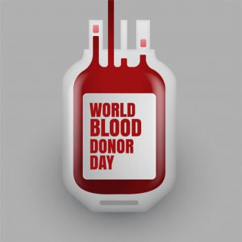 Blood donation bottle for world blood donor day Free Vector