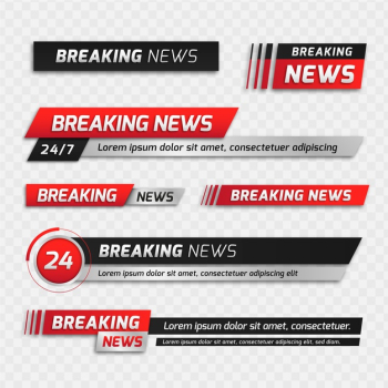 Breaking news banners Free Vector