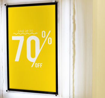 Sale up to 70% off poster mockup Free Psd