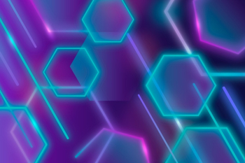 Geometric shapes violet blue lights background Free Vector