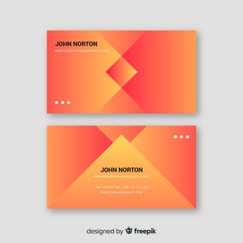 Template duotone gradient models business card Free Vector