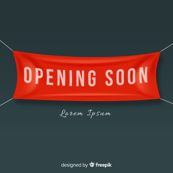 Opening soon background in realistic style Free Vector