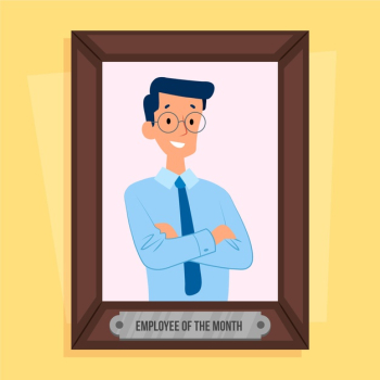 Male employee of the month concept Free Vector