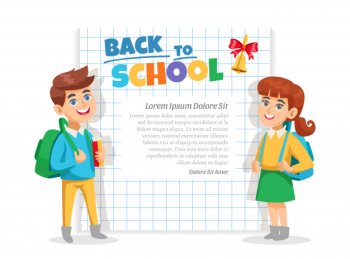 Back to school frame poster Free Vector