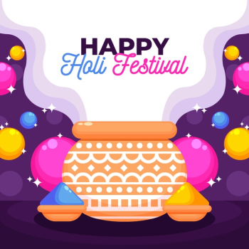 Holi holiday&nbsp;flat design with colourful paint powder Free Vector