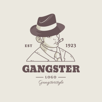 Retro design for gangster logo Free Vector
