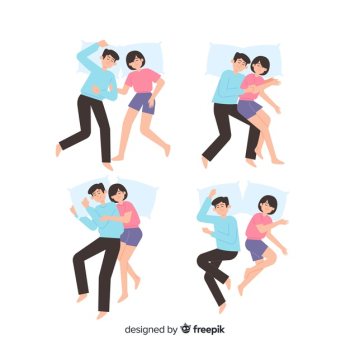 Flat sleep positions collection Free Vector