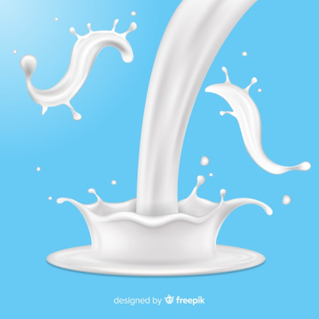 Realistic milk splash collection Free Vector