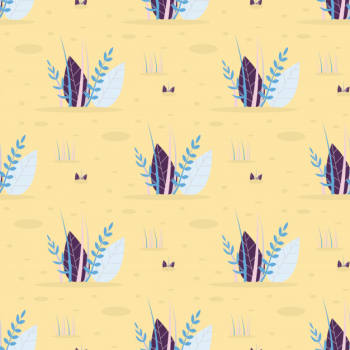 Abstract leaves grass vector seamless flat pattern Free Vector