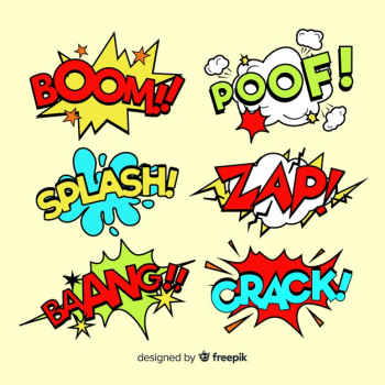 Collection of colorful comic speech bubbles Free Vector