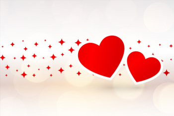 Two hearts beautiful background for valentines day Free Vector
