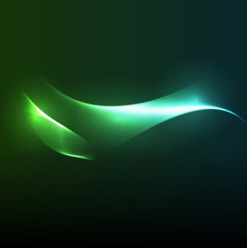 Blue and Green Tones Wave Line on Dark Light Background