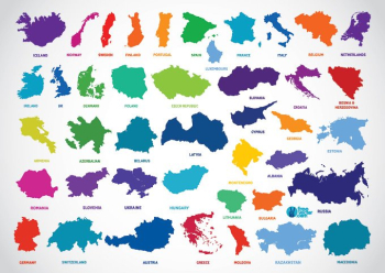 Europe Country Outline Map Vectors (Free)