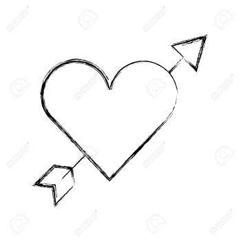 Cute Heart Love With Arrow Vector Illustration Design Royalty Free ...