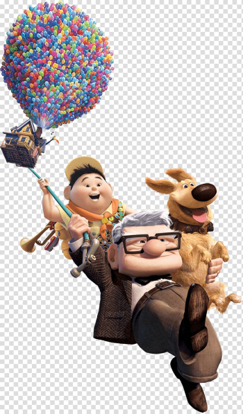 Man holding dog and house with balloons , Blu-ray disc Carl Fredricksen 3D film Pixar DVD, Movies transparent background PNG clipart