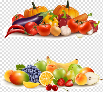 Fruits and vegetables illustration collage, Juice Organic food Fruit Vegetable, pumpkin transparent background PNG clipart