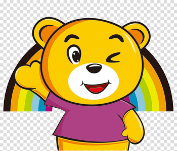 Cartoon Child, Rainbow Bear Behind transparent background PNG clipart