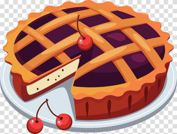Cherry pie Pie xe0 la Mode Pumpkin pie , Cartoon cake material transparent background PNG clipart