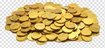 Gold-colored coins , Gold coin Bullion coin, A pool of gold coins transparent background PNG clipart