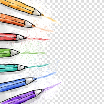 Painting of color pencils, Colored pencil Drawing Watercolor painting, hand-drawn color pencil transparent background PNG clipart
