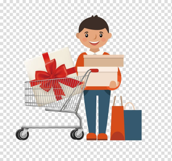 Online shopping Shopping cart , Man Shopping Supermarket transparent background PNG clipart