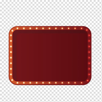 Rectangular red neon border, Neon lighting , pattern material neon lamp beads transparent background PNG clipart