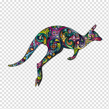 Tattoo Drawing Animal, Creative Design Kangaroo transparent background PNG clipart