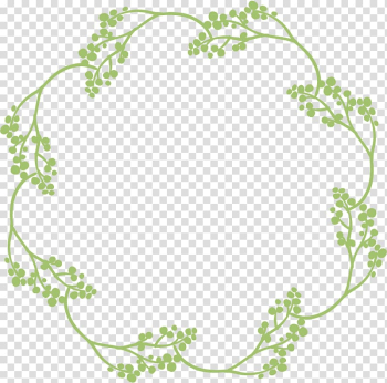 Green Wreath Google s, Garland lace hand-painted border transparent background PNG clipart