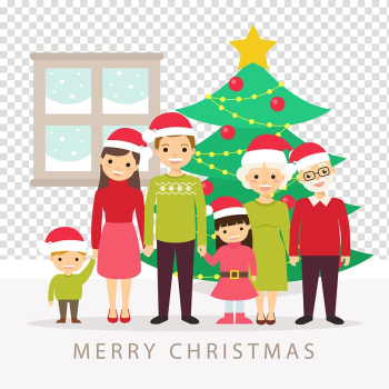 Christmas tree Family Illustration, illustration Family Christmas transparent background PNG clipart