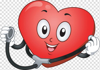 Red heart emoji , Stethoscope Heart Cartoon , Heart auscultation transparent background PNG clipart