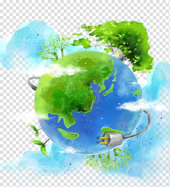 Blue and green earth art, Environmental protection Poster Illustration, Creative Environmental Earth transparent background PNG clipart
