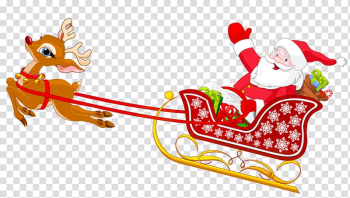 Santa Claus Sled , santa sleigh transparent background PNG clipart