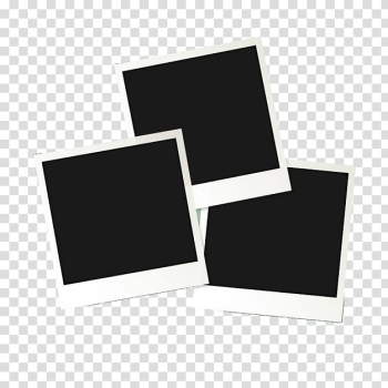 Black and white card illustration, Instant camera Polaroid Corporation , Black Frame transparent background PNG clipart
