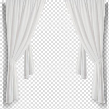 White folded window curtain illustration, Curtain Black and white Structure, White curtains transparent background PNG clipart