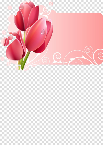 Pink tulip flowers illustration, Flower frame Tulip Floral design, Romantic tulip border dialog title transparent background PNG clipart