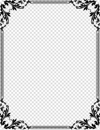 Black floral boarder , Borders and Frames Frames , text design template transparent background PNG clipart