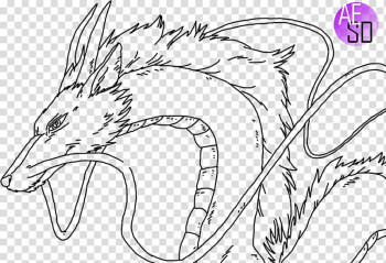 Haku Line art Drawing Dragon , dragon transparent background PNG clipart