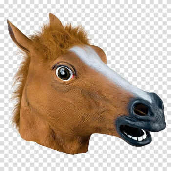 Horse head mask Latex mask Costume party, horse transparent background PNG clipart